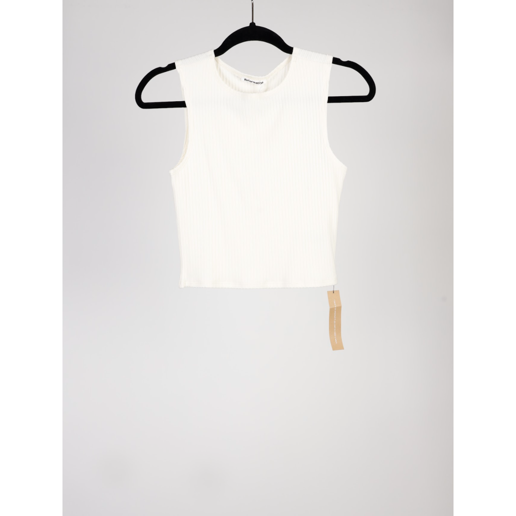 Reformation White Women’s Ribbed Tank